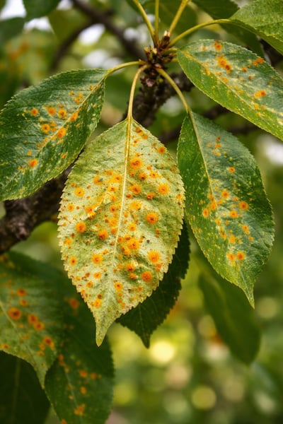 Rust fungus on leaves