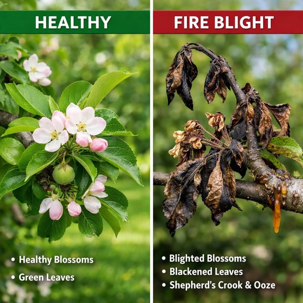 apple tree fire blight comparison comparison